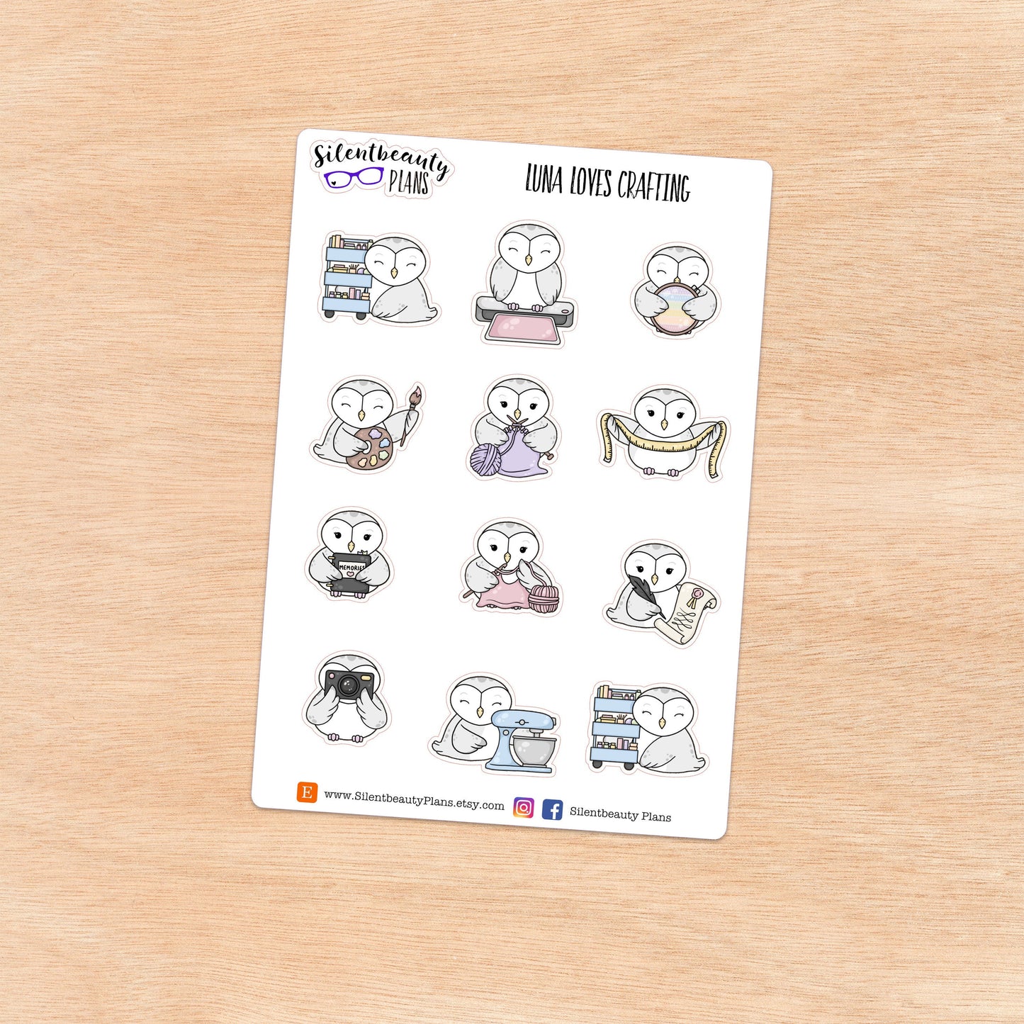 Luna loves Crafting - Cute Owl Stickers