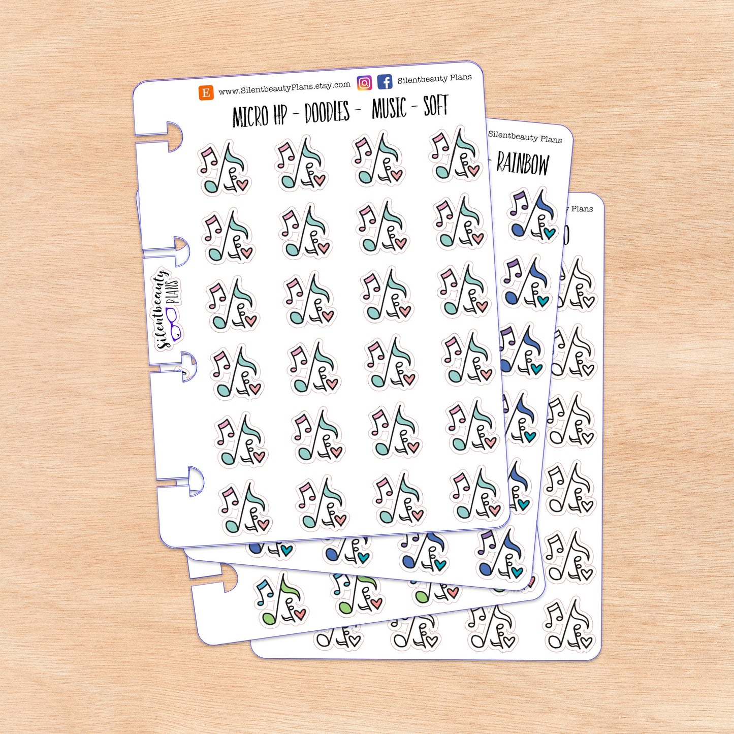 Doodle Music Notes | 4 Colour Options | Micro Disc