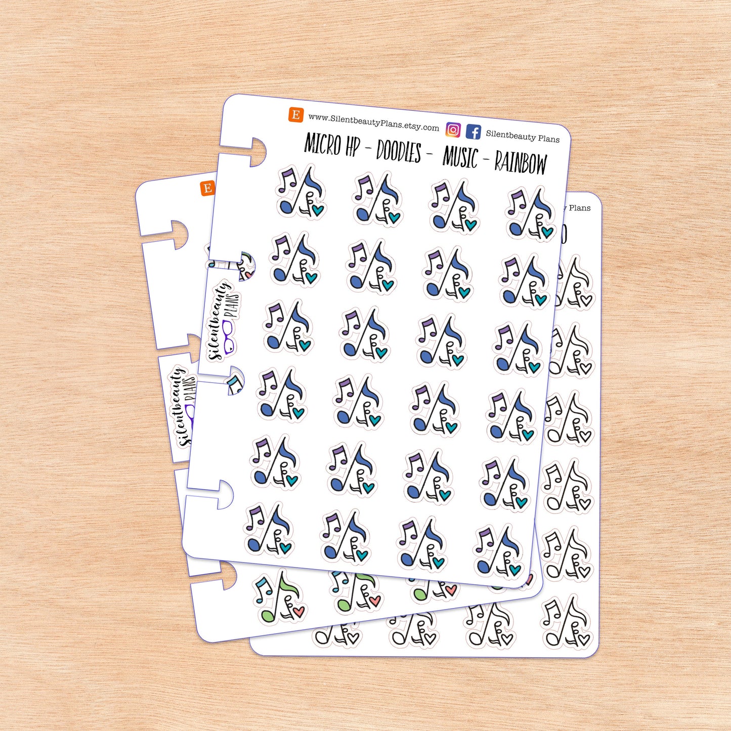 Doodle Music Notes | 4 Colour Options | Micro Disc