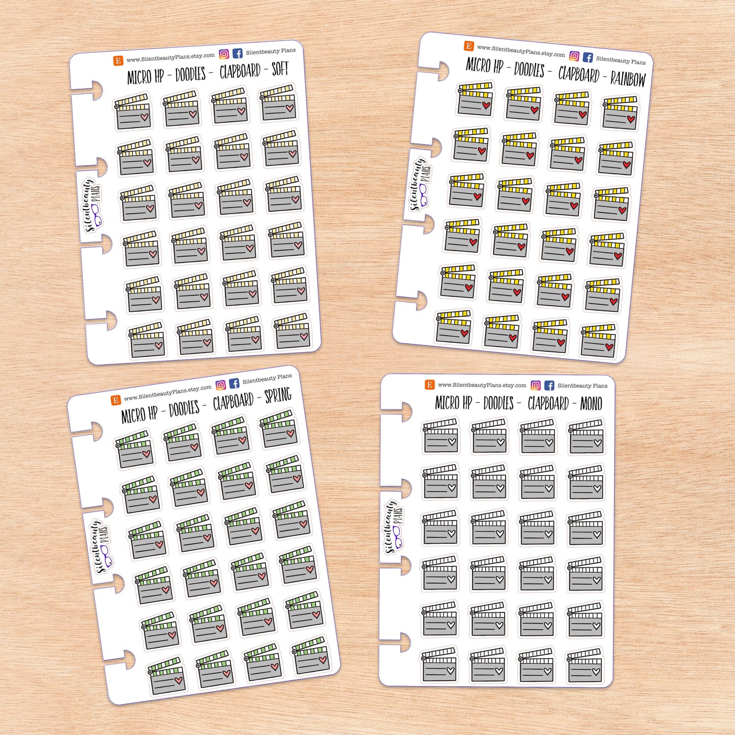 Doodle Clapboard | 4 Colour Options | Micro Disc