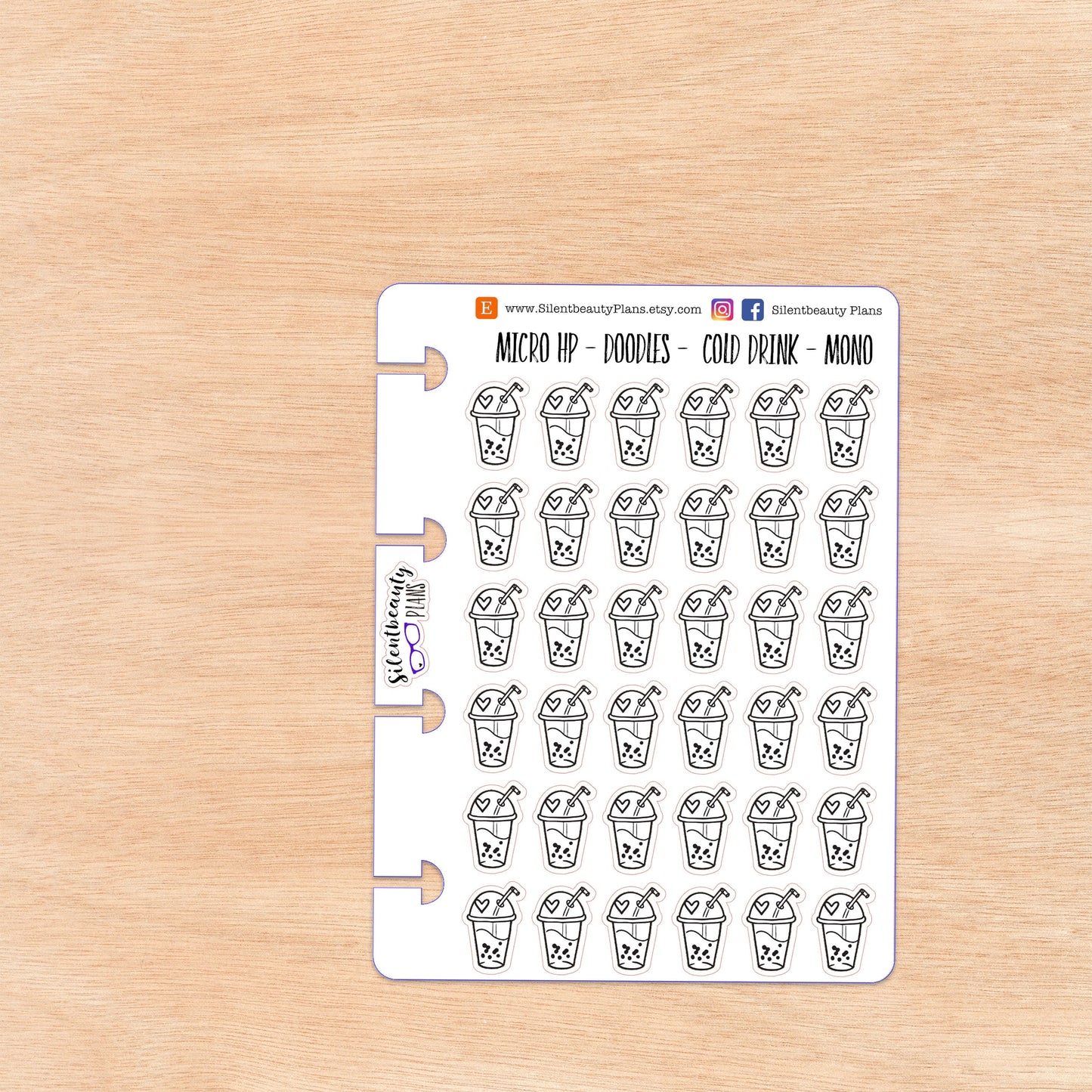 Doodle Cold Drink - Boba | 4 Colour Options | Micro Disc