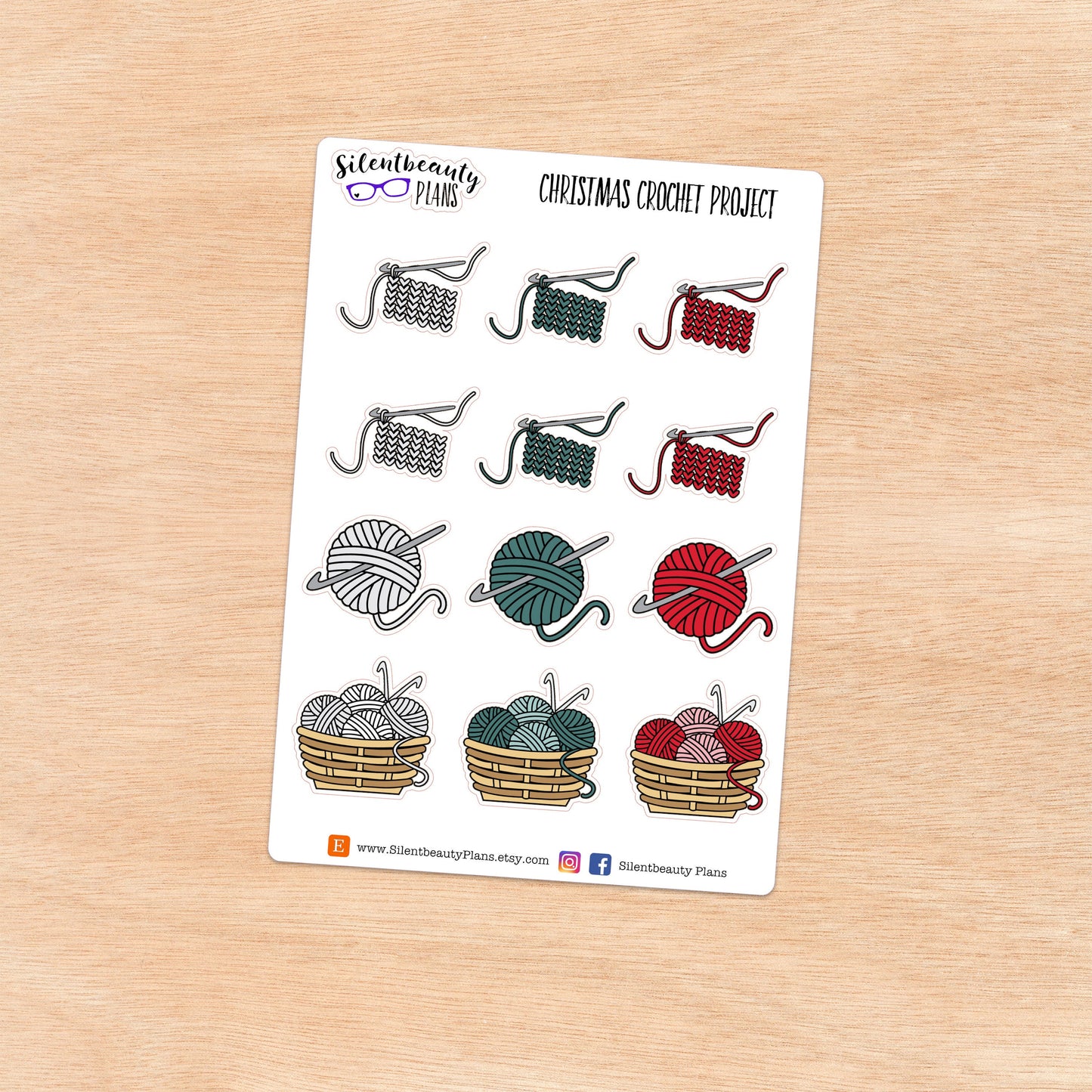Christmas Crochet Project Stickers