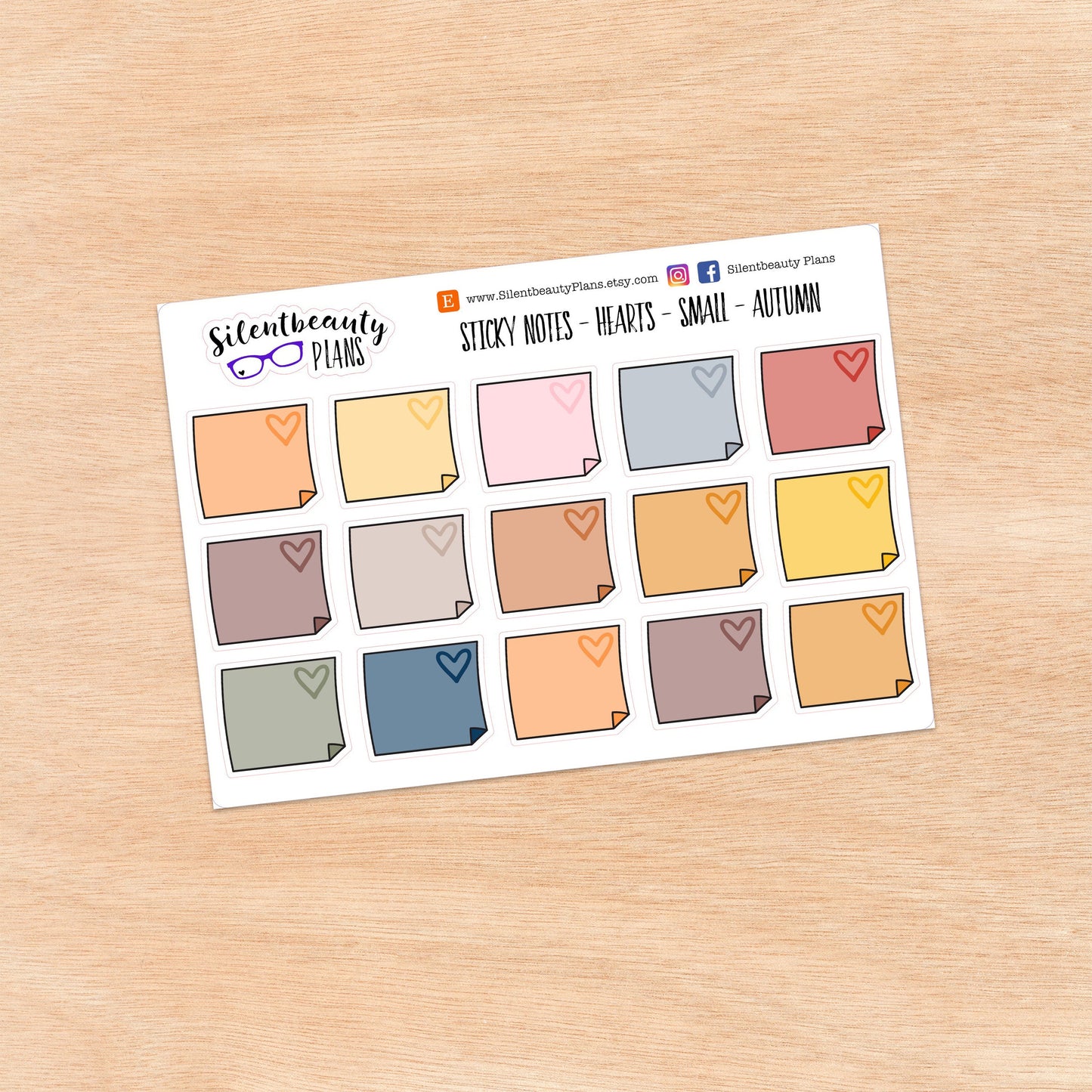 Small Sticky Note Stickers - 4 Colour Options