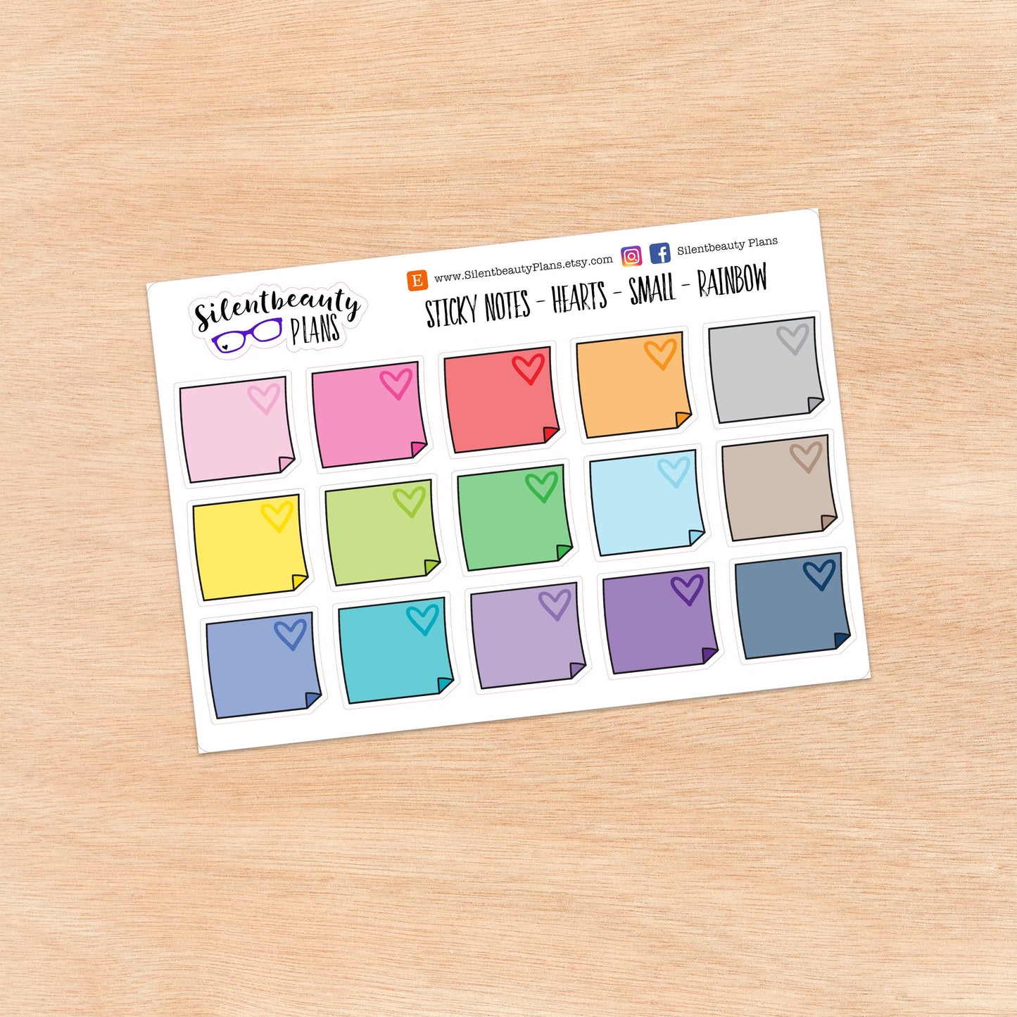 Small Sticky Note Stickers - 4 Colour Options