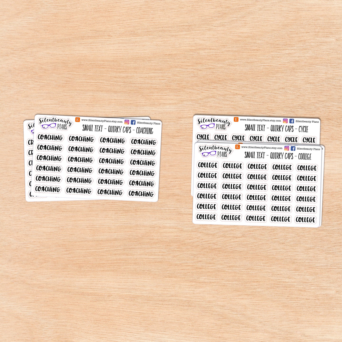 Tiny Text - C - Words & Phrases - Quirky Caps - Script Stickers