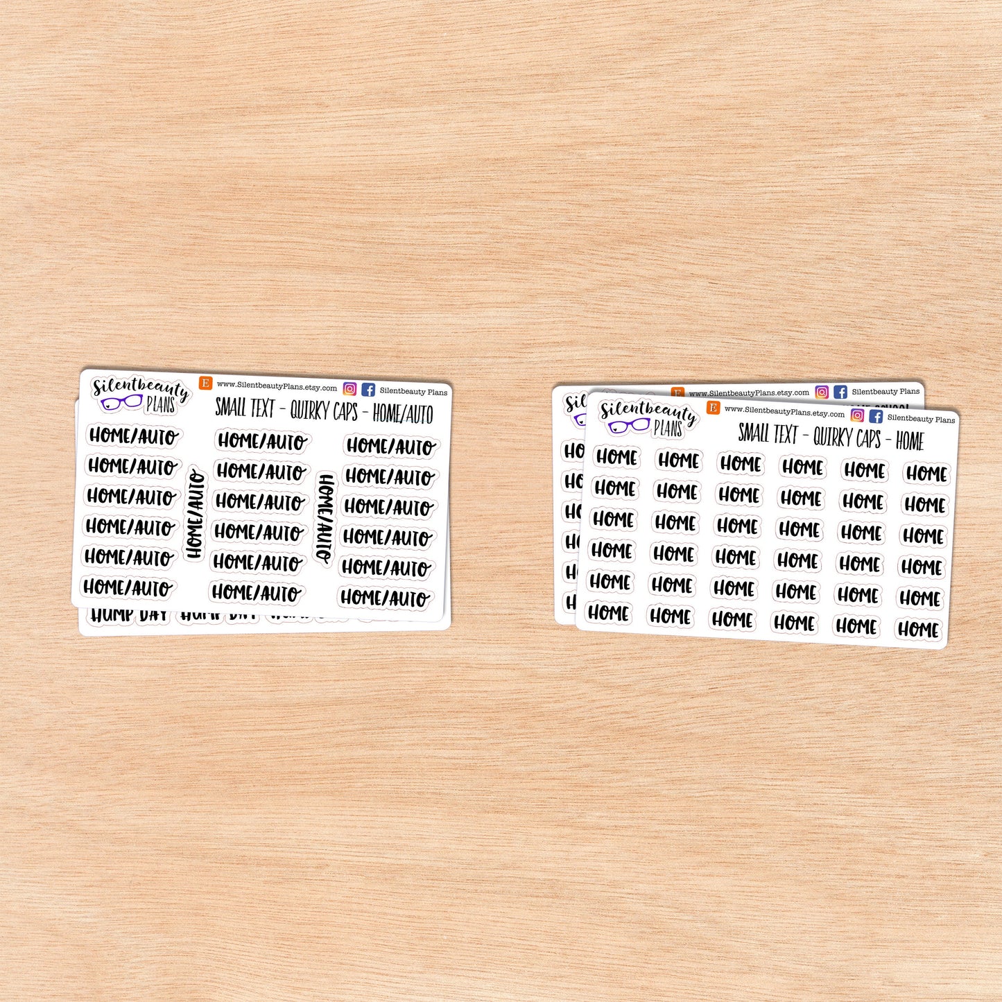 Tiny Text - H - Words & Phrases - Quirky Caps - Script Stickers
