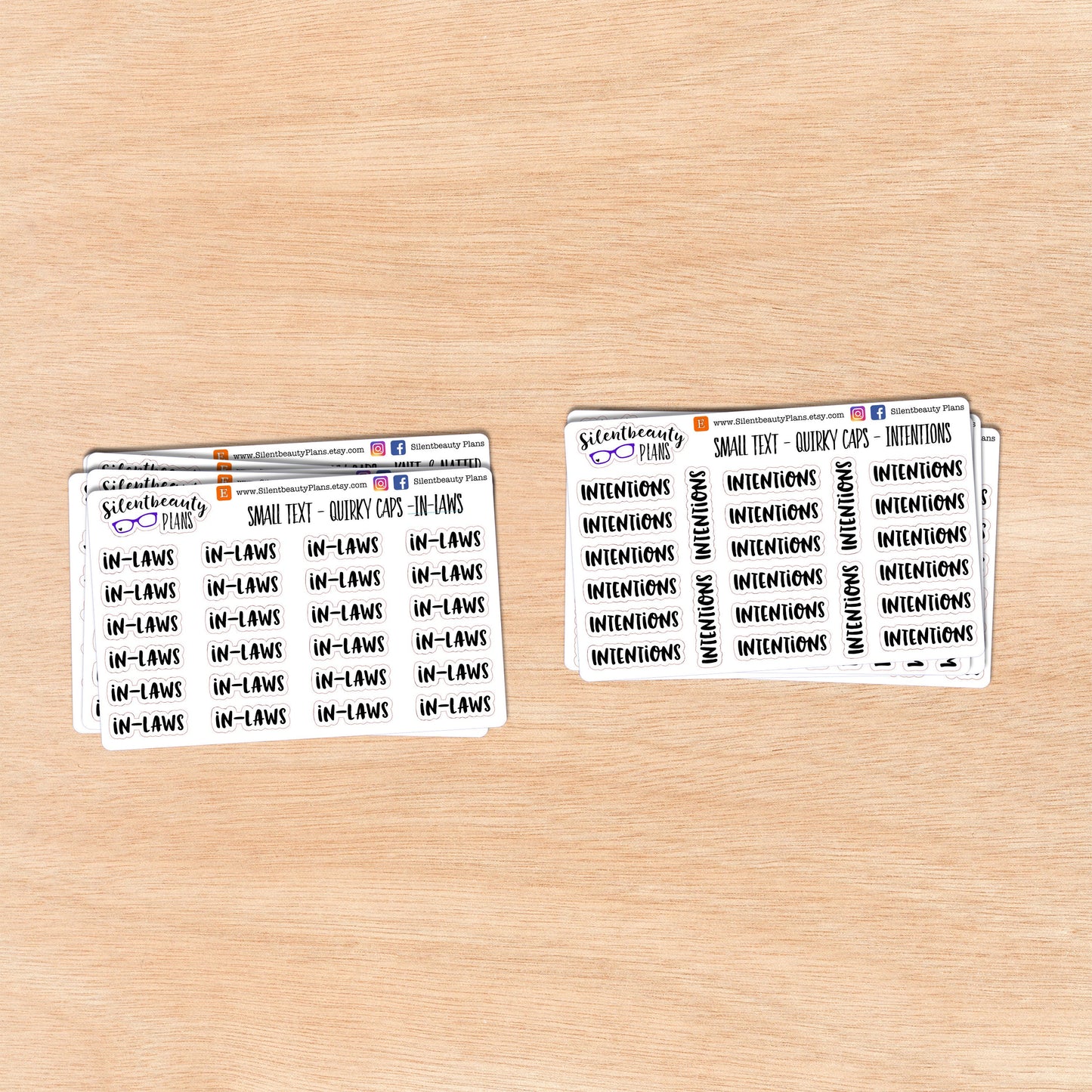 Tiny Text - I - J - K - Words & Phrases - Quirky Caps - Script Stickers