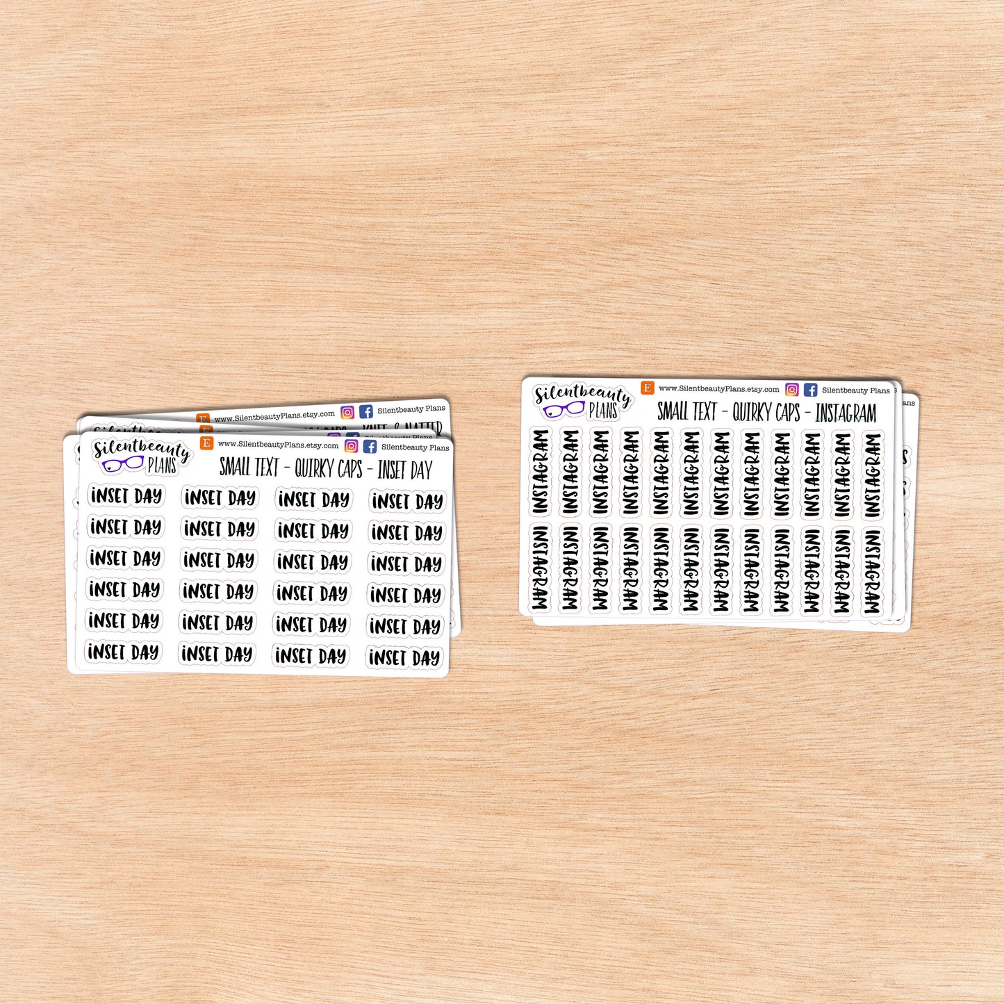 Tiny Text - I - J - K - Words & Phrases - Quirky Caps - Script Stickers