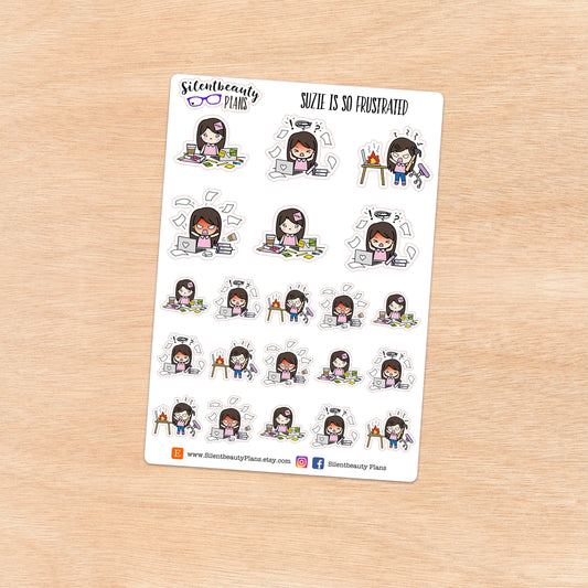 Suzie is So Frustrated - Cute Girl Stickers