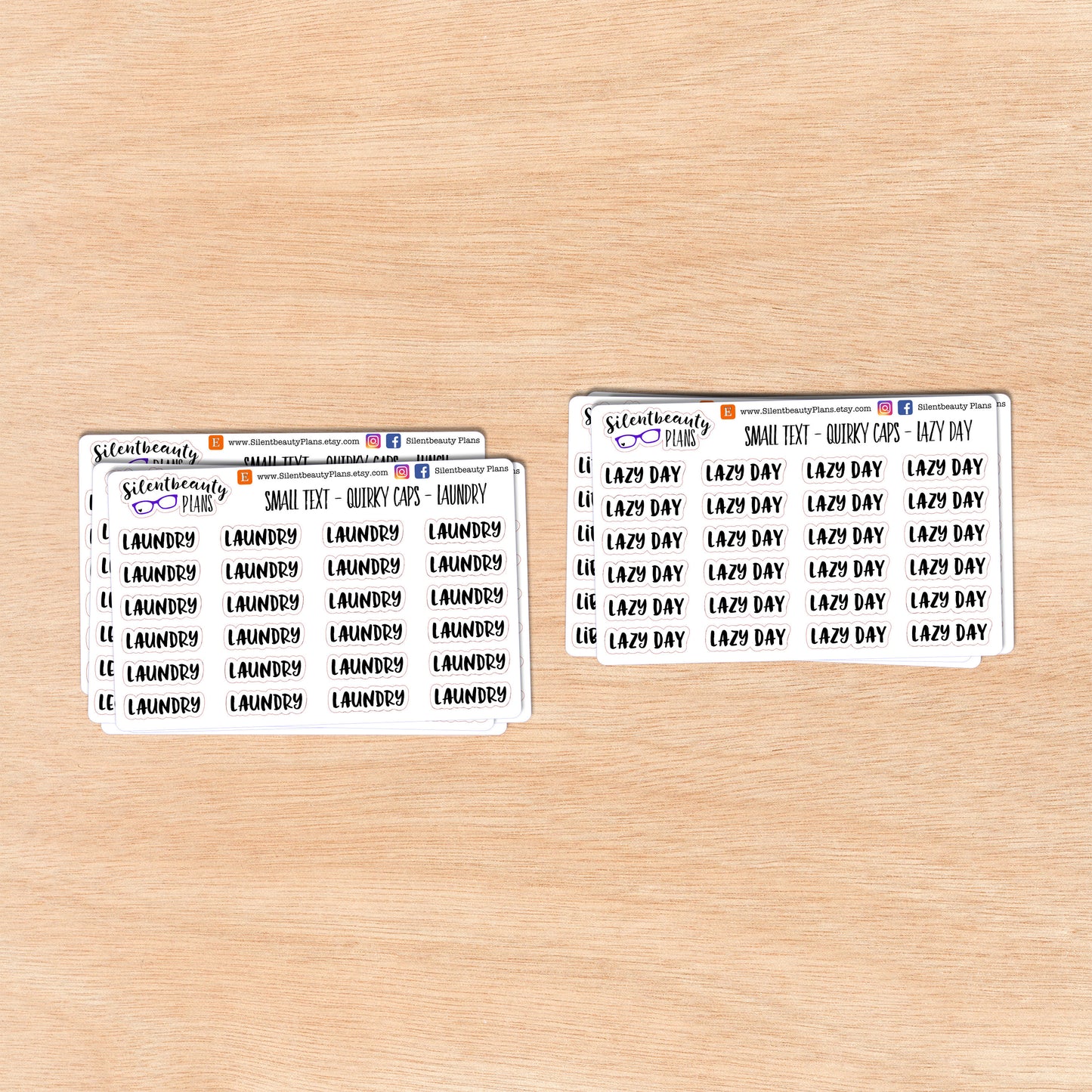 Tiny Text - L - Words & Phrases  - Quirky Caps - Script Stickers