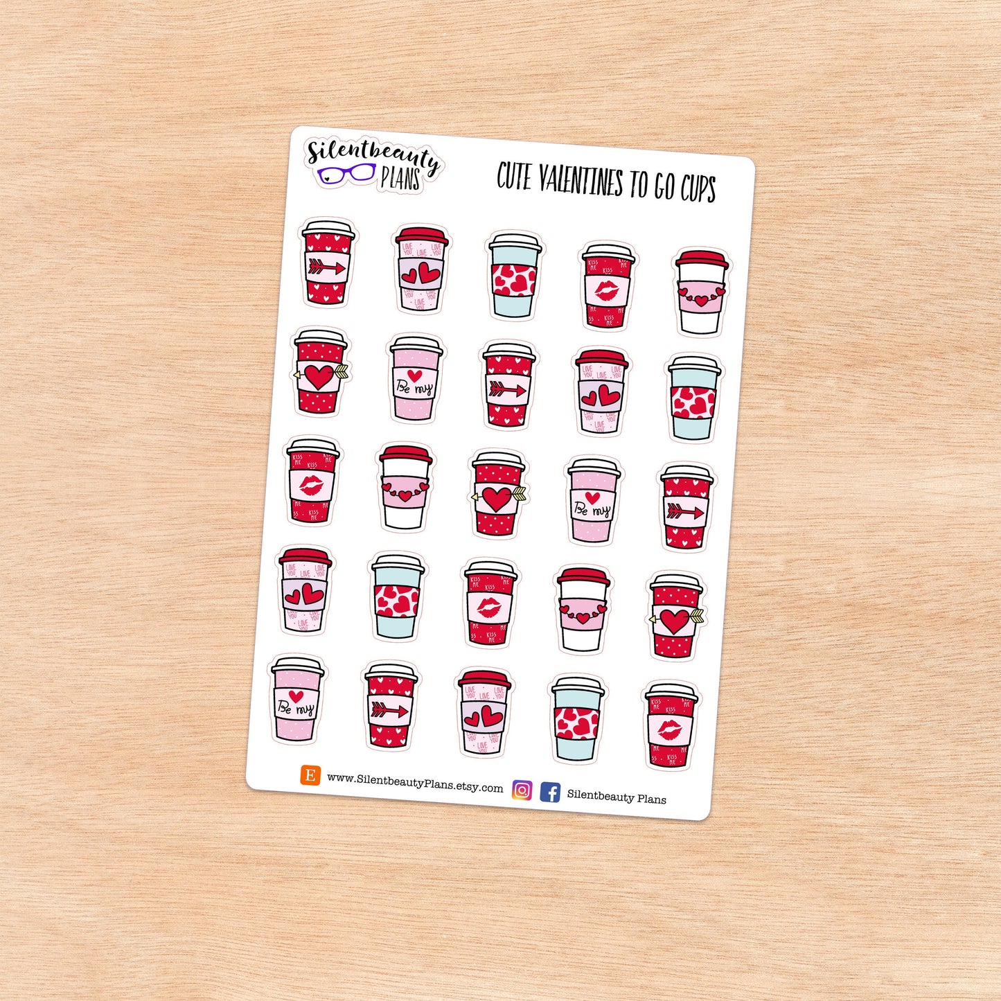 Valentines To Go Cups - Winter Coffee, Tea, Hot Chocolate