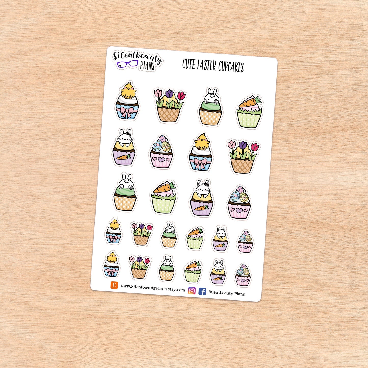 Easter Cupcakes | Decorated Cup Cake Stickers