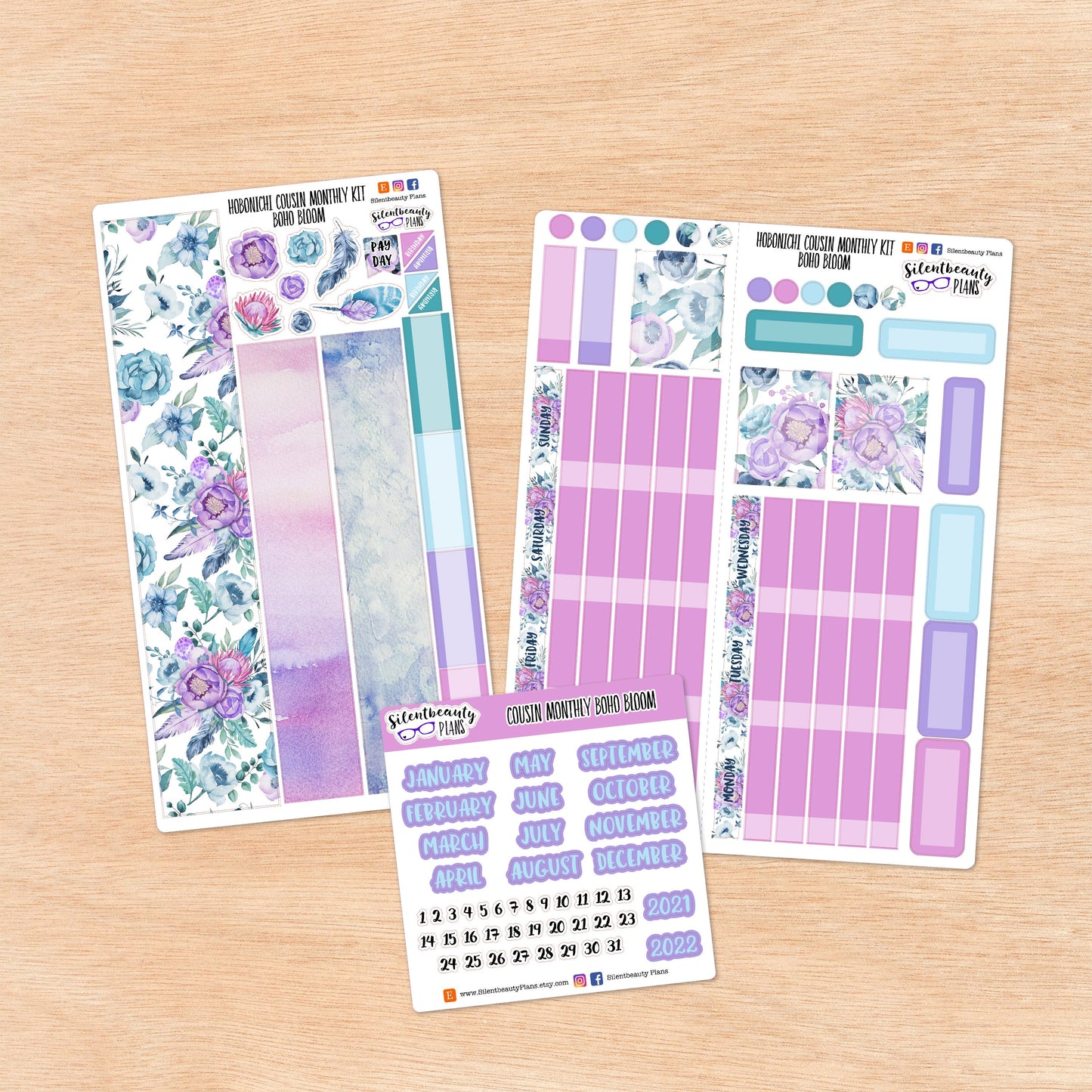 Boho Bloom | Hobonichi Cousin | Monthly