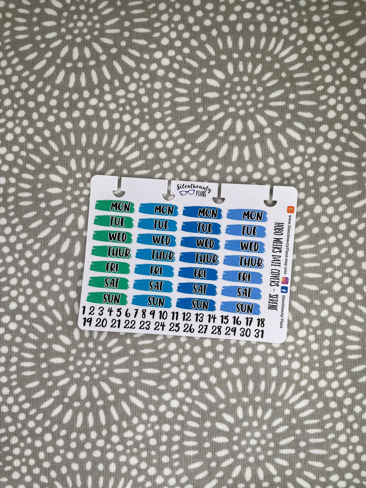 Serene Hobo Weeks Date Covers | Micro Disc Stickers