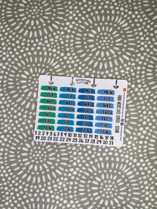 Serene Hobo Weeks Date Covers | Micro Disc Stickers