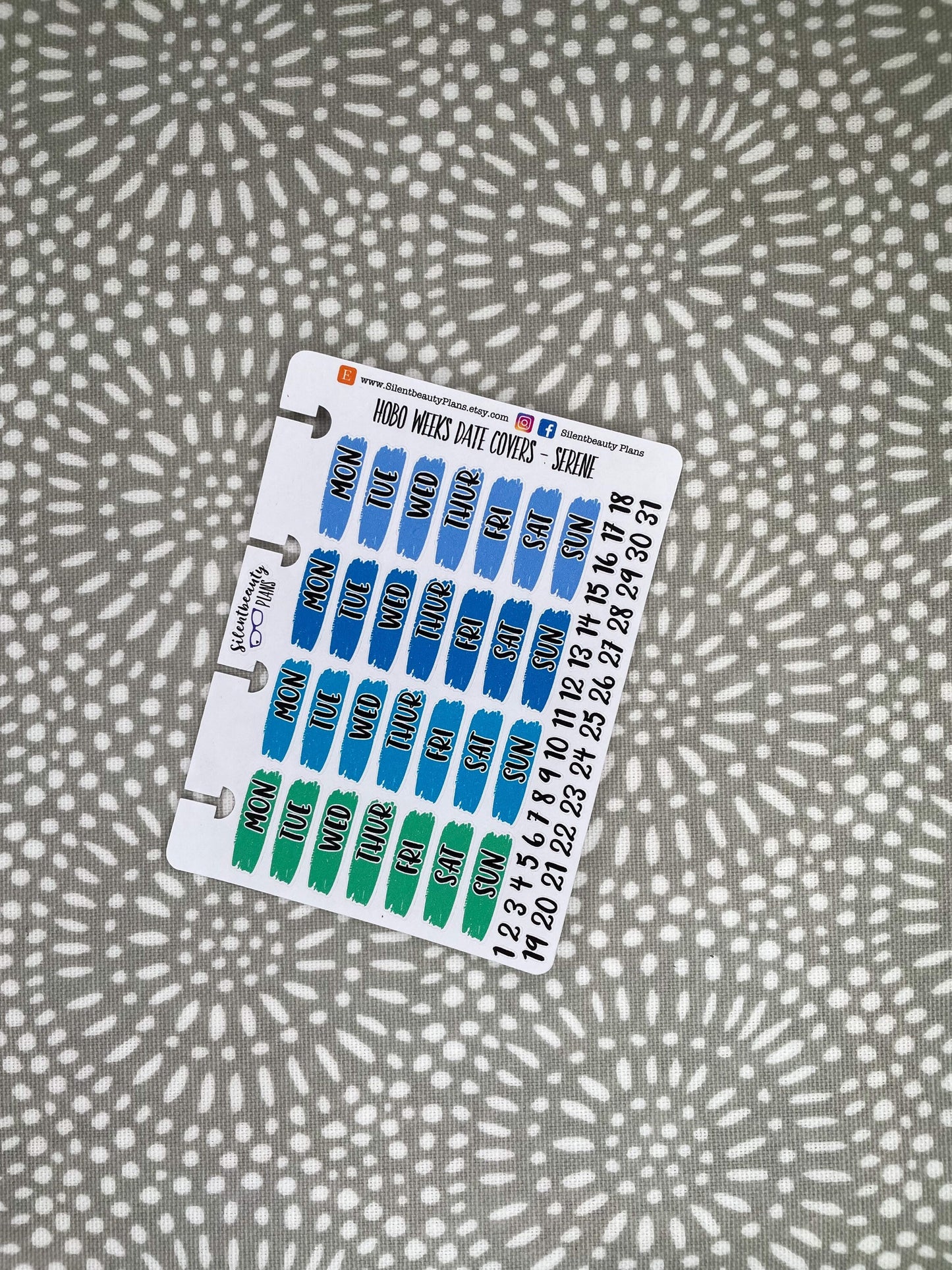 Serene Hobo Weeks Date Covers | Micro Disc Stickers