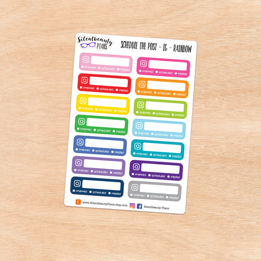 To Schedule Social Media Post Stickers - 10 Options - Standard Vertical Stickers - Planner Stickers, UK