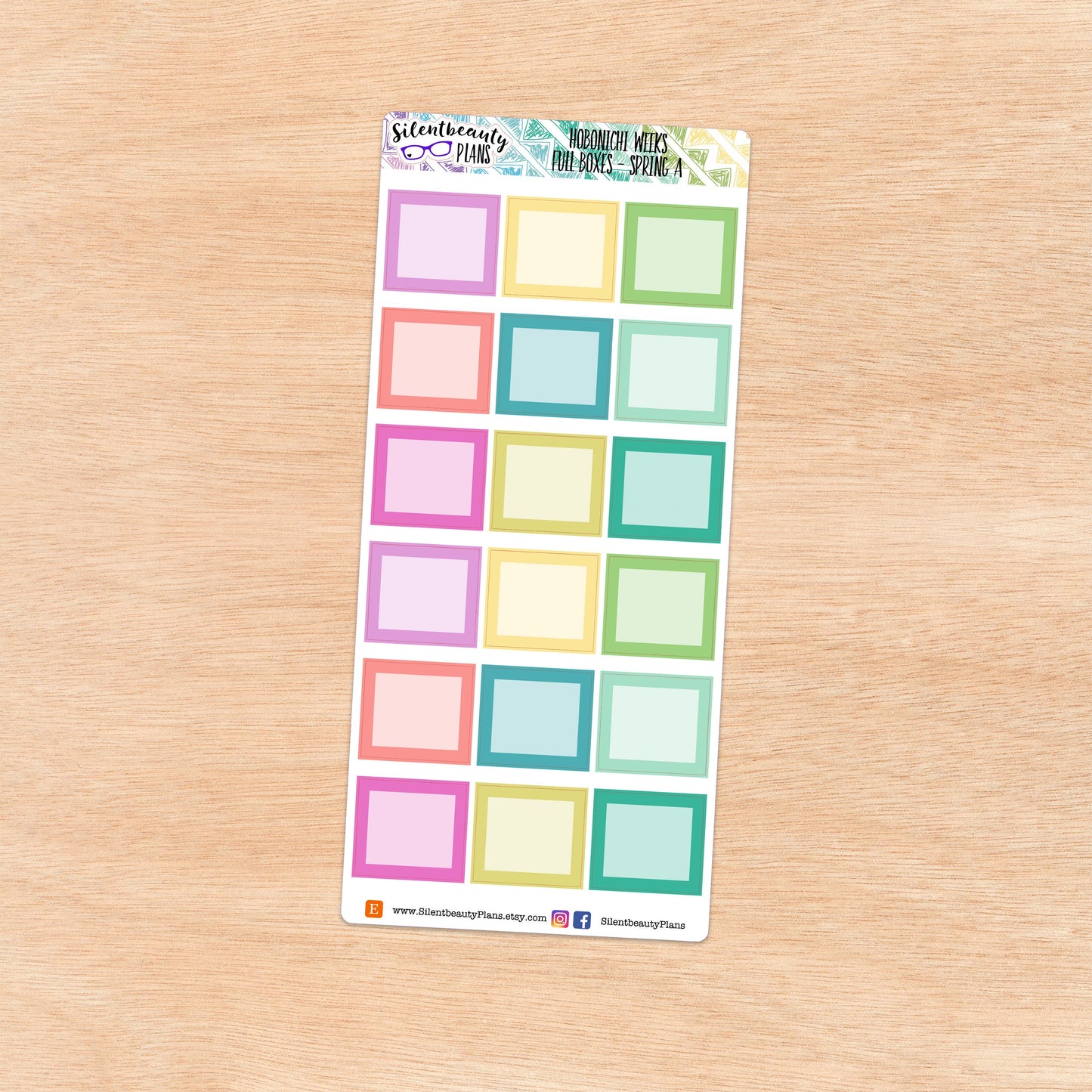 Full Boxes | 6 Colour Options | Hobonichi Weeks, Planner Stickers, UK