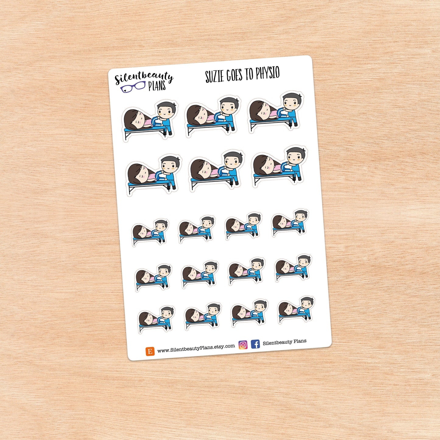 Suzie goes to Physio - Cute Girl Stickers