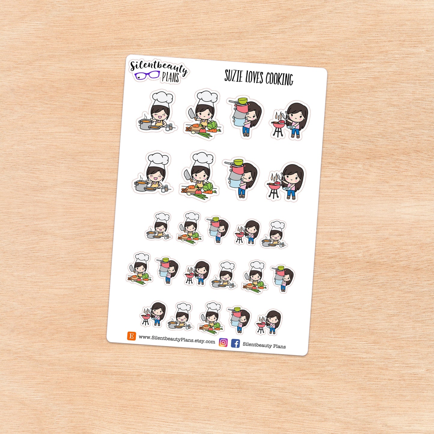 Suzie loves to Cook - Cute Girl Stickers