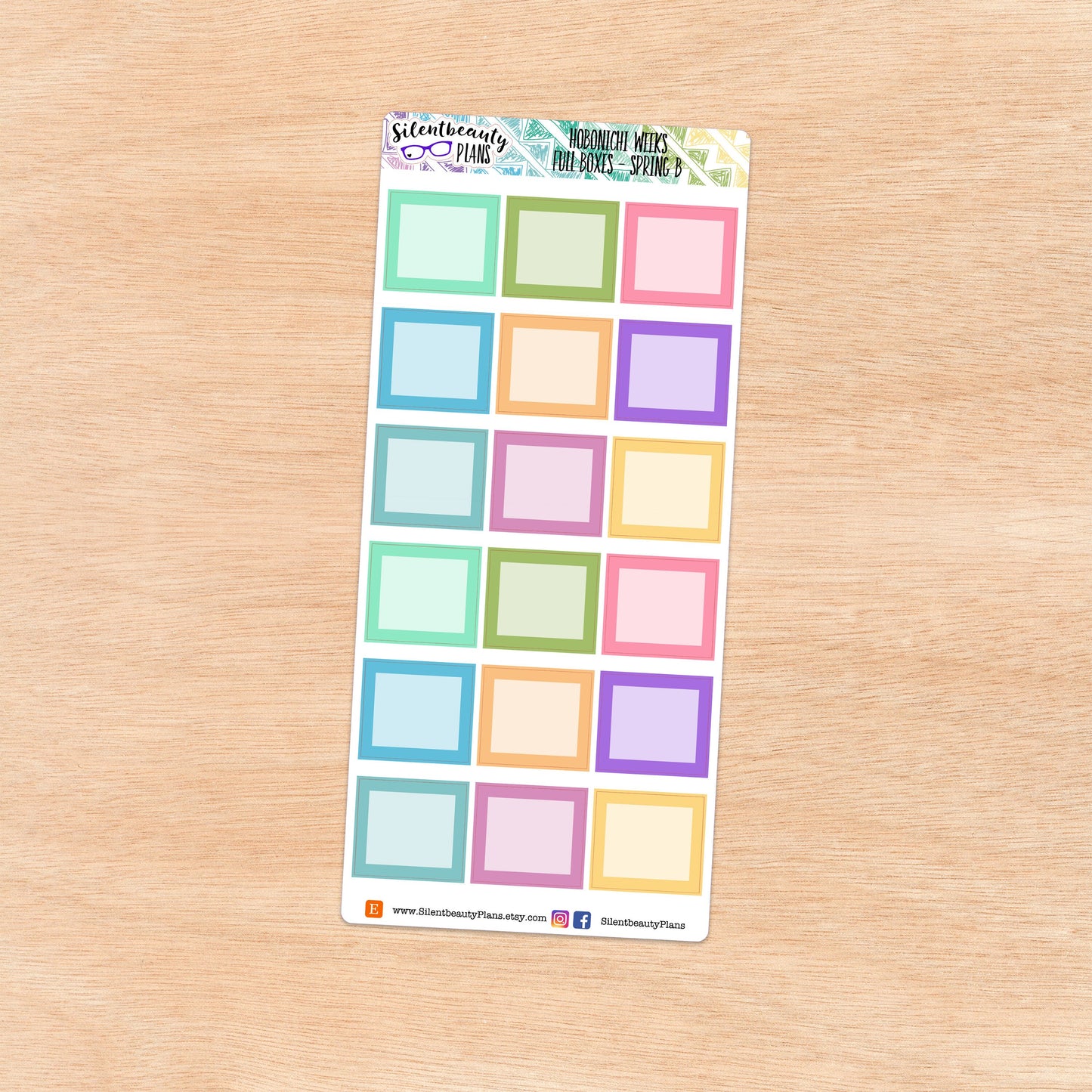 Full Boxes | 6 Colour Options | Hobonichi Weeks, Planner Stickers, UK