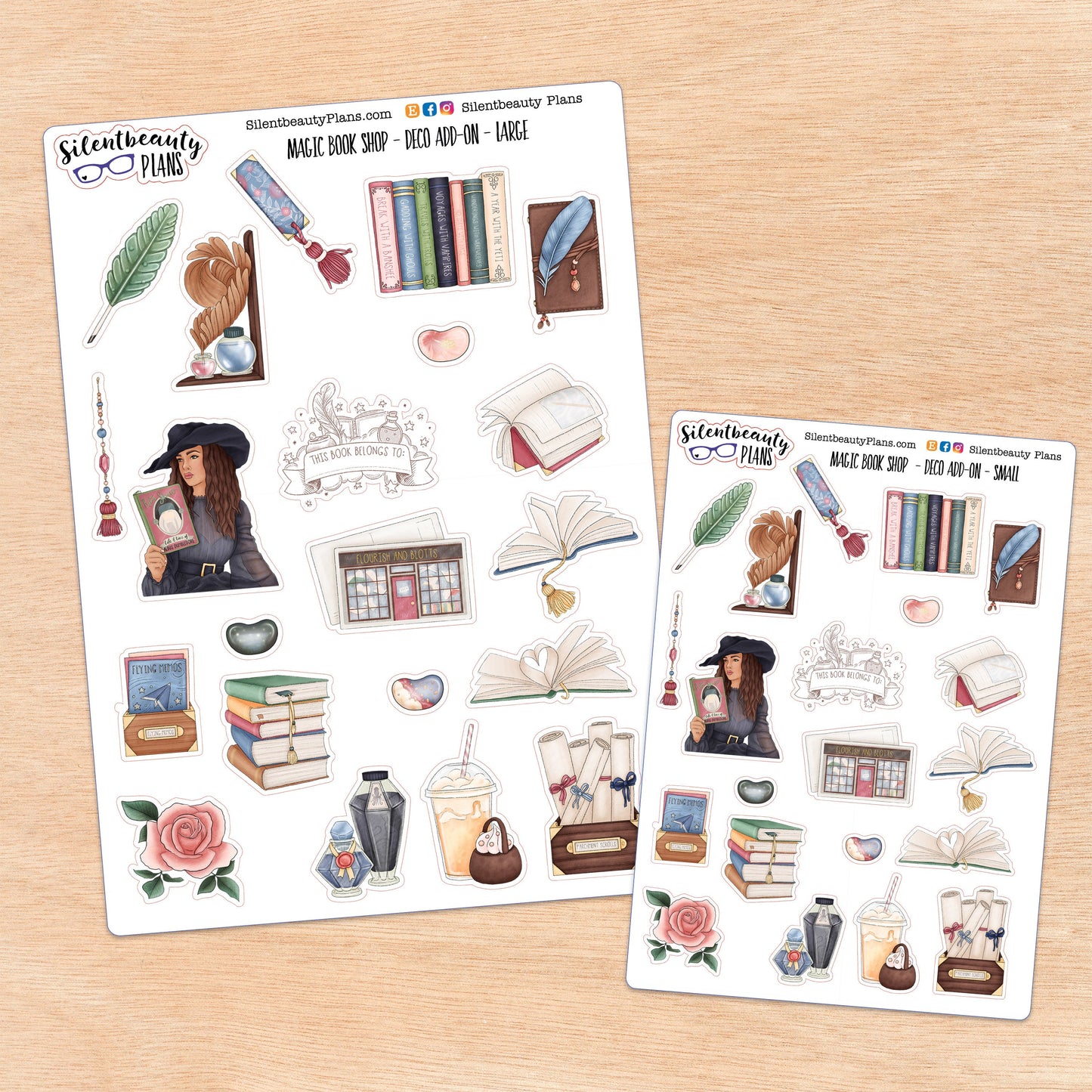 Magic Book Shop Deco Stickers in 2 Sizes