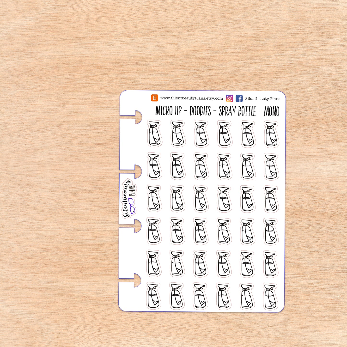Doodle Spray Bottle Stickers | 4 Colour Options | Micro Disc