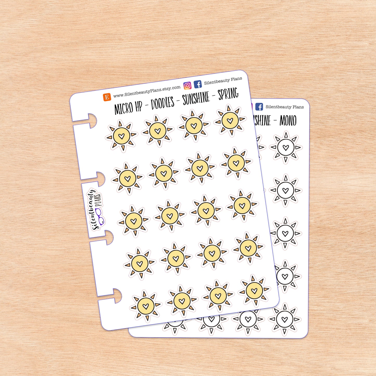 Doodle Sunshine Stickers | 4 Colour Options | Micro Disc