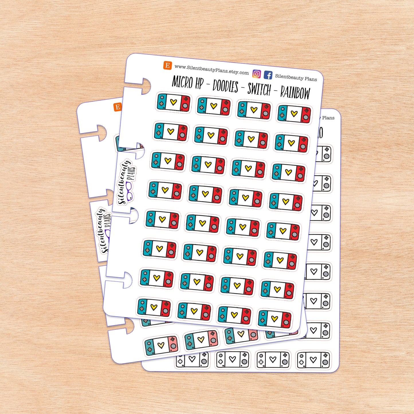 Doodle Switch Stickers | 4 Colour Options | Micro Disc