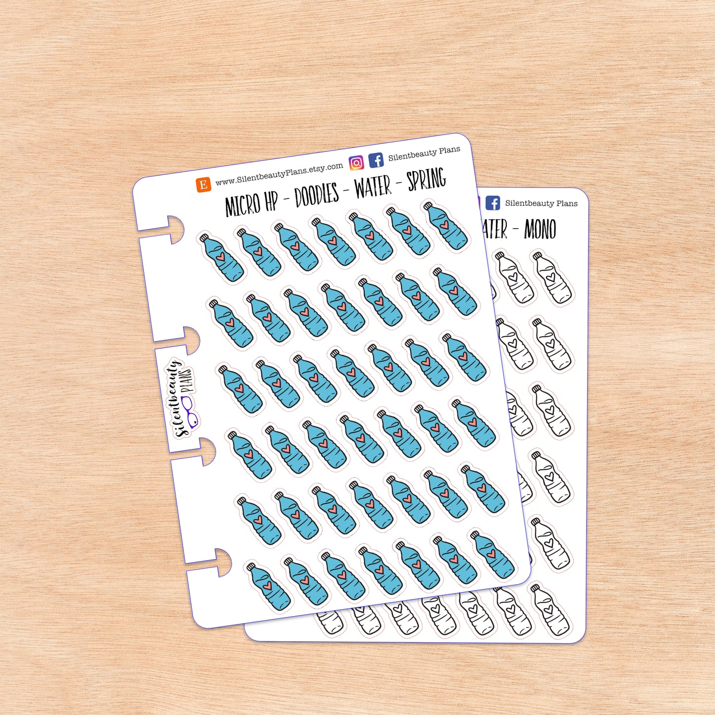 Doodle Water Bottle Stickers | 4 Colour Options | Micro Disc