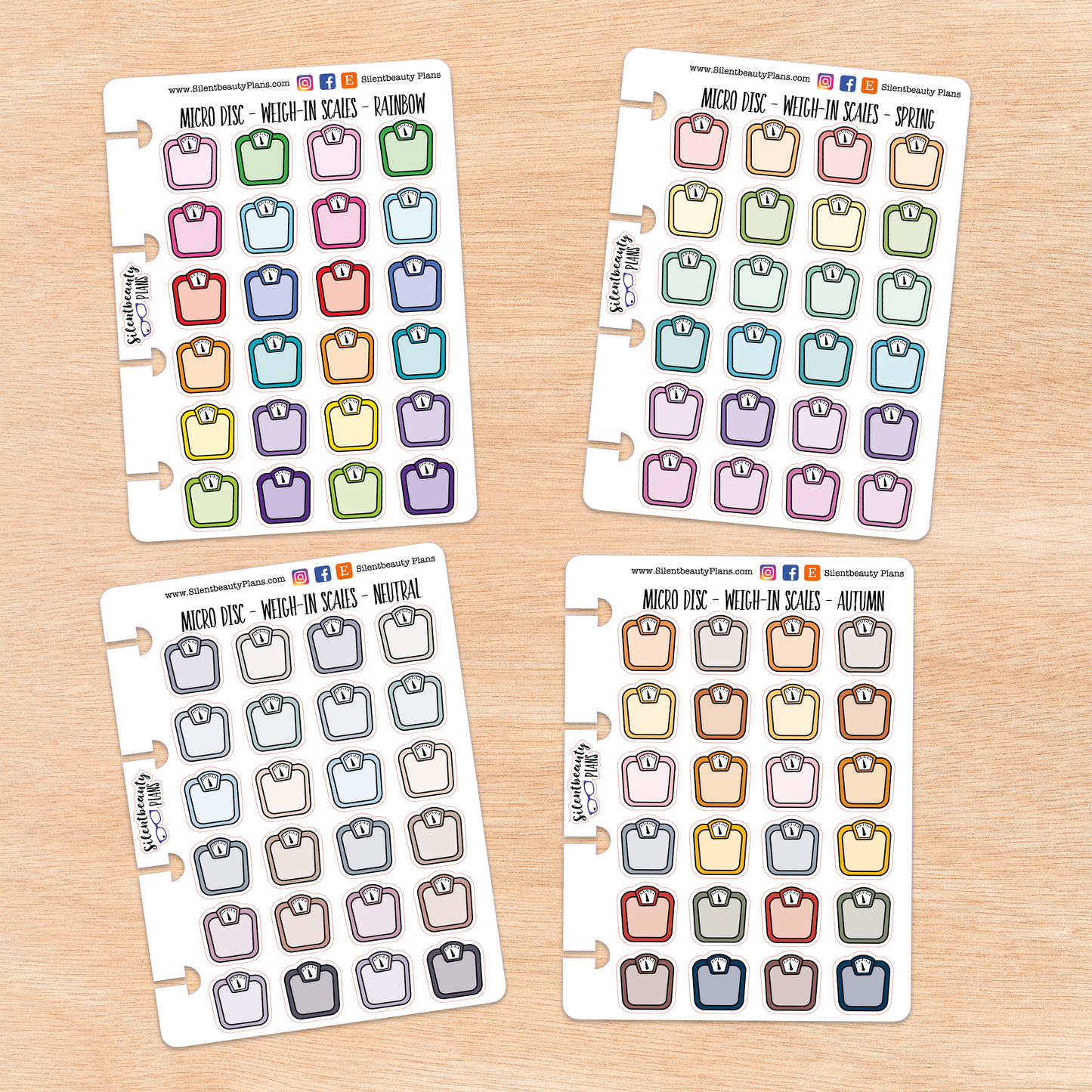 Scale Icon Stickers | 2 Sizes | 4 Colour Options