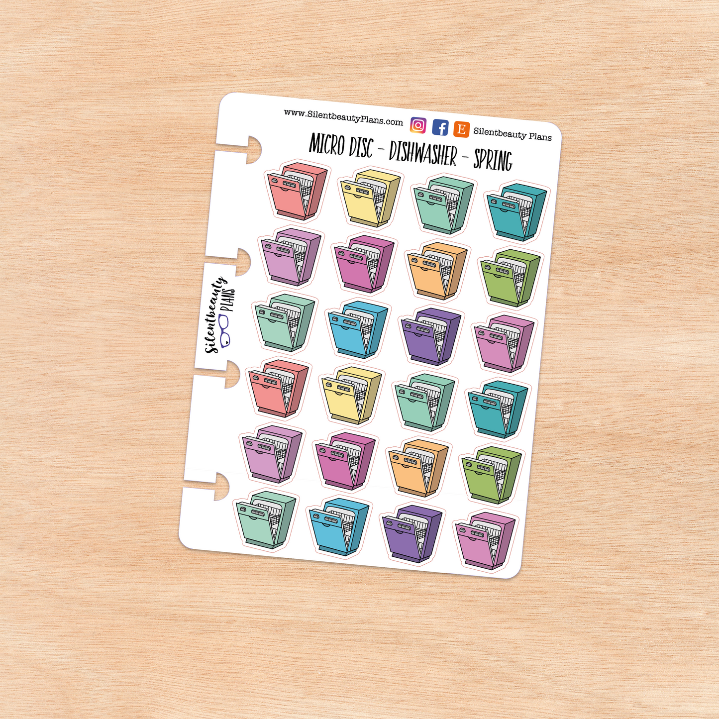 Dishwasher Icon Stickers | 2 Sizes | 4 Colour Options