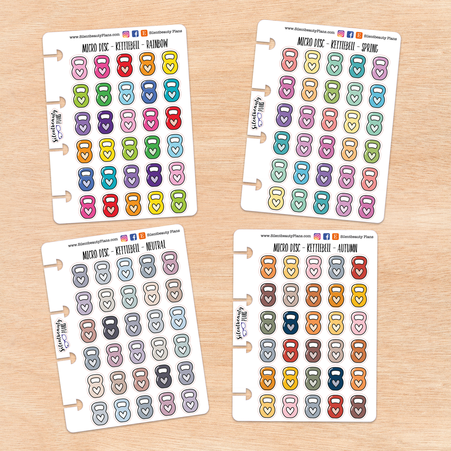 Kettlebell Icon Stickers | 2 Sizes | 4 Colour Options