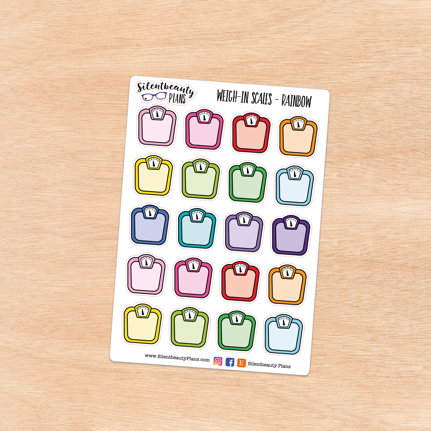 Scale Icon Stickers | 2 Sizes | 4 Colour Options