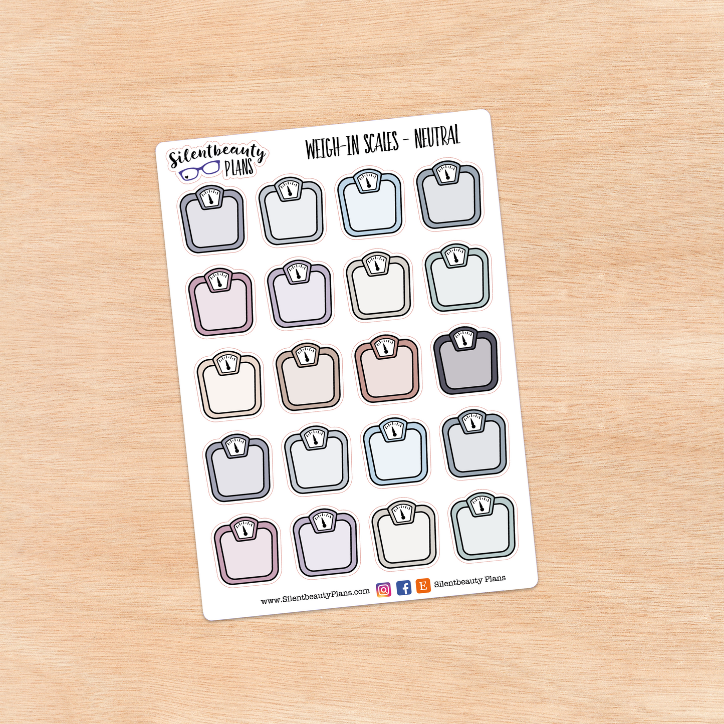 Scale Icon Stickers | 2 Sizes | 4 Colour Options