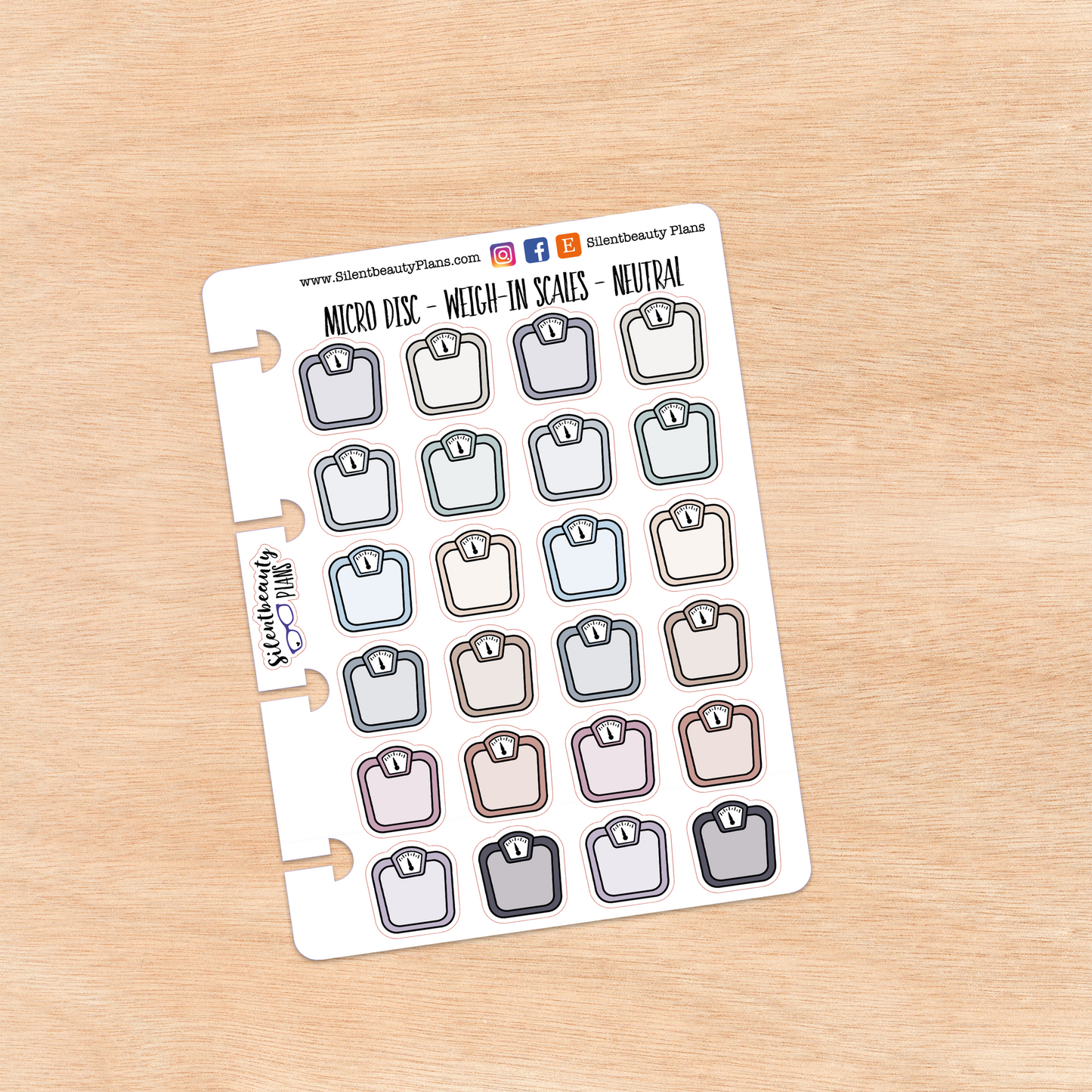 Scale Icon Stickers | 2 Sizes | 4 Colour Options