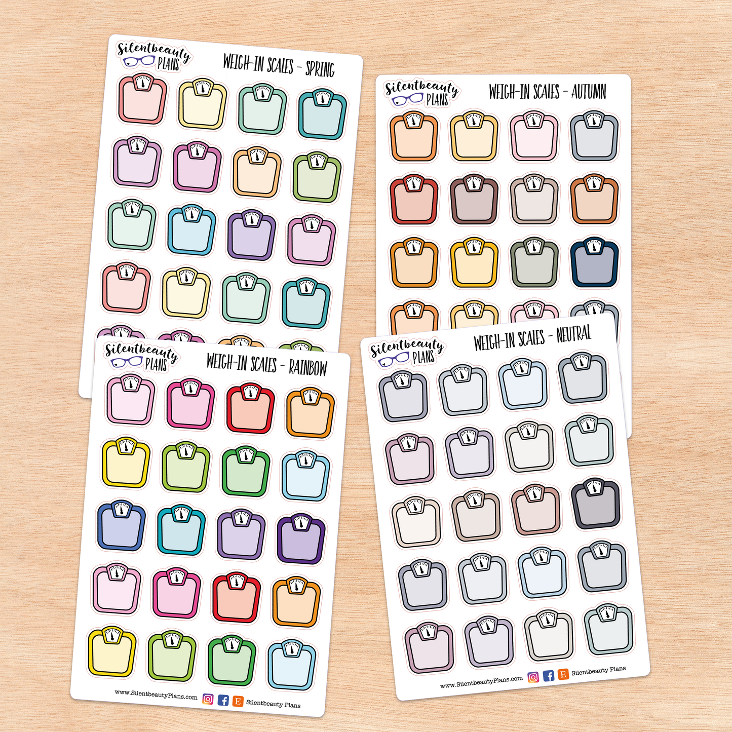 Scale Icon Stickers | 2 Sizes | 4 Colour Options