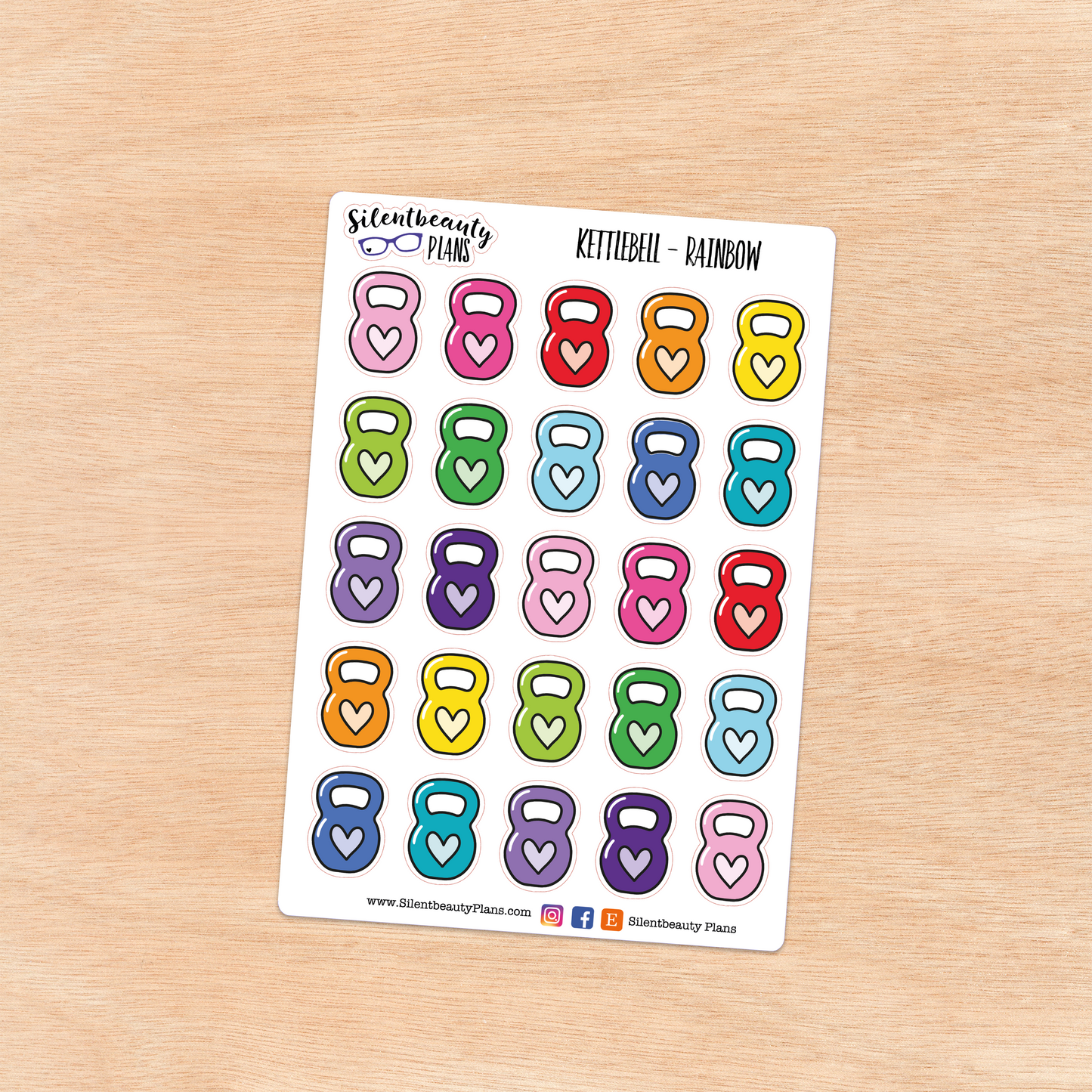 Kettlebell Icon Stickers | 2 Sizes | 4 Colour Options