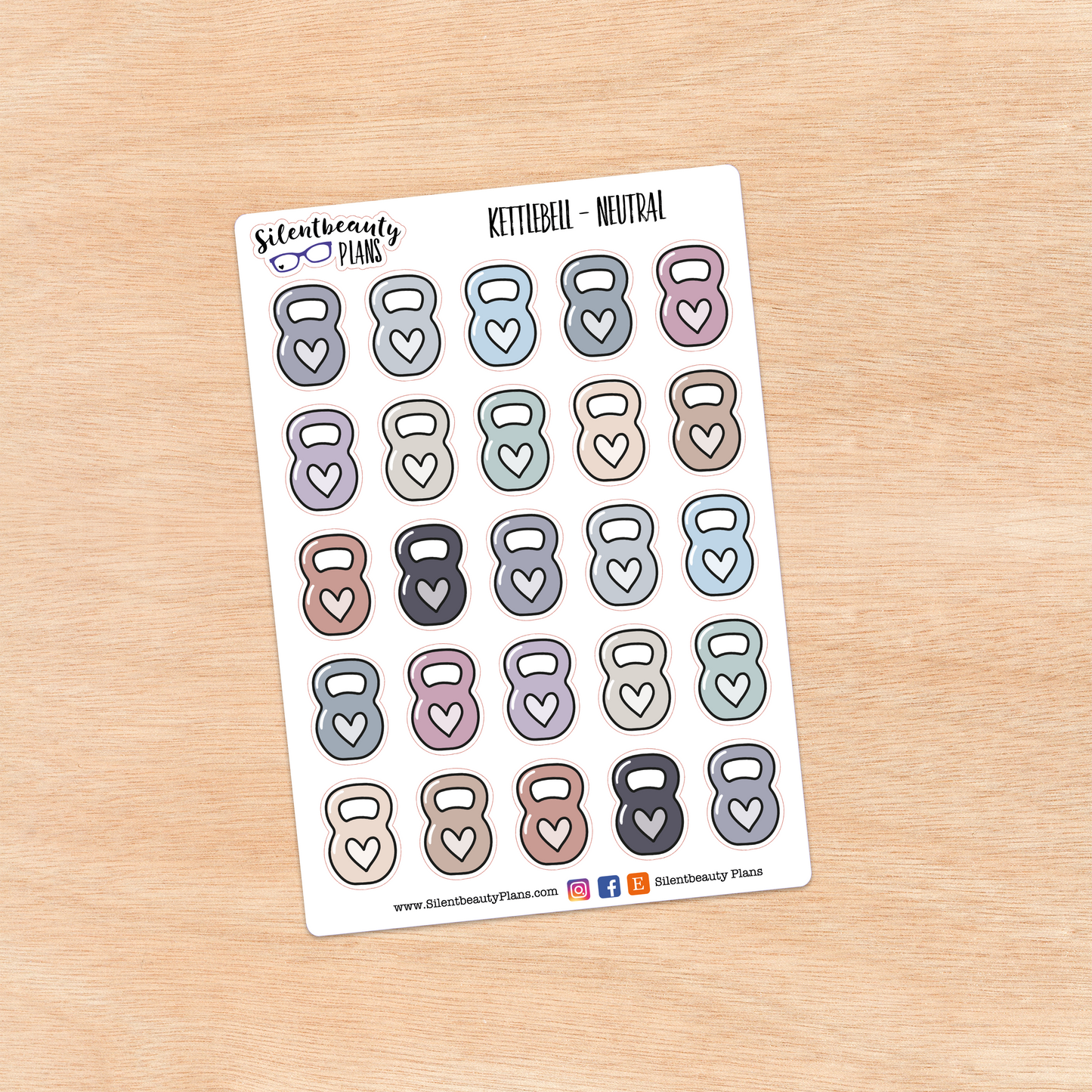 Kettlebell Icon Stickers | 2 Sizes | 4 Colour Options