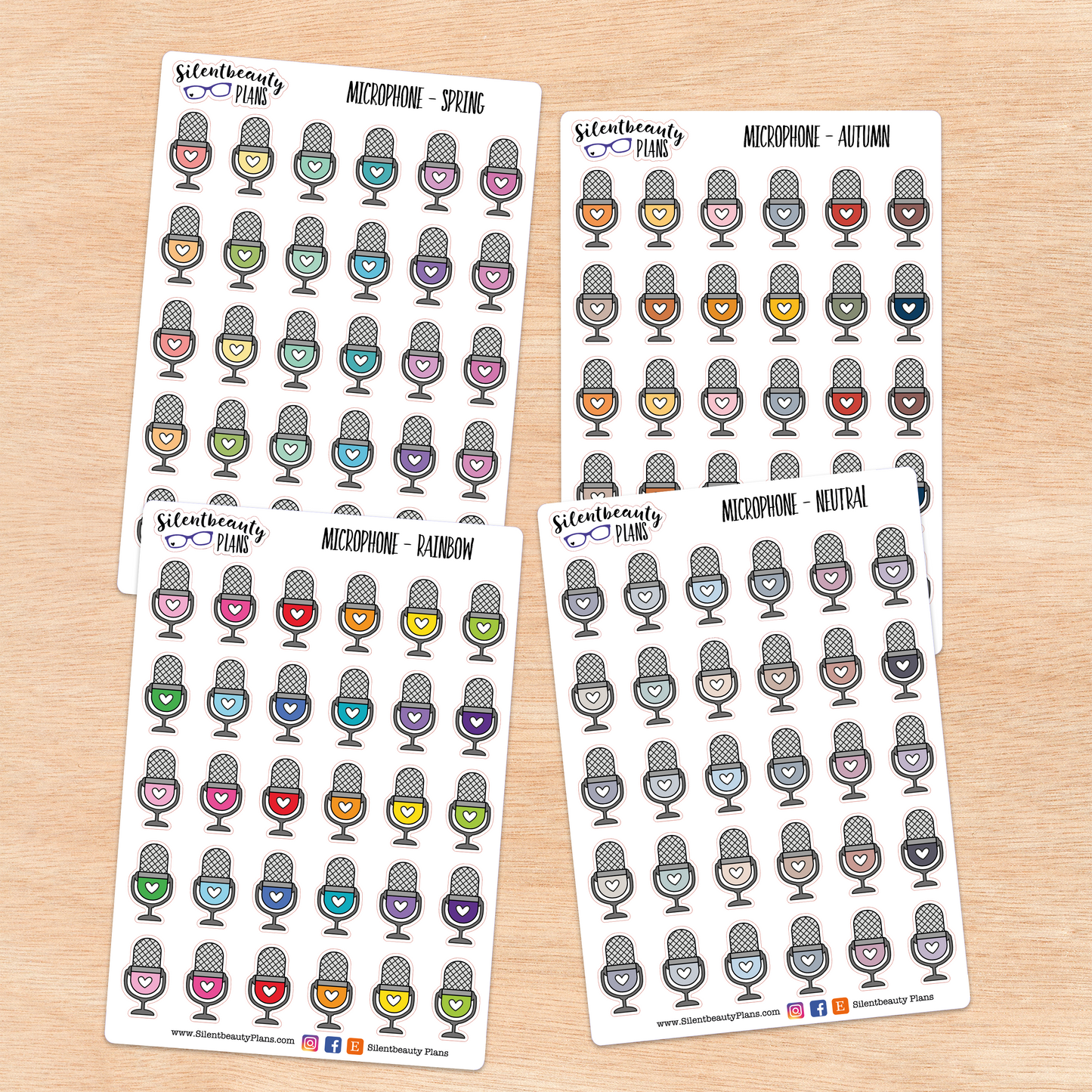 Microphone or Podcast Icon Stickers | 2 Sizes | 4 Colour Options