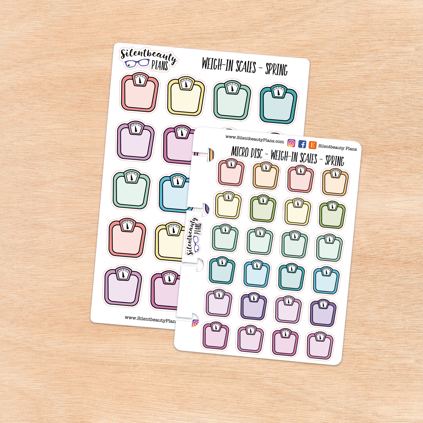 Scale Icon Stickers | 2 Sizes | 4 Colour Options