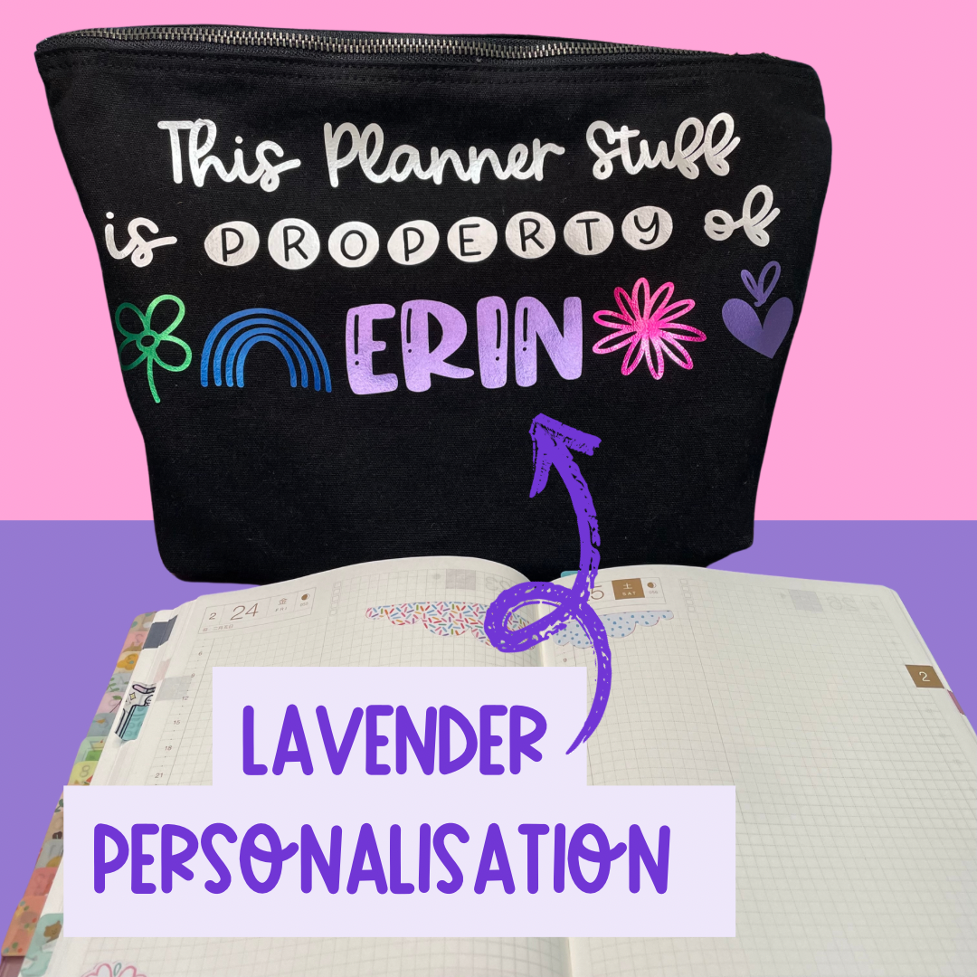 Personalised Large Zipped Planner Pouch