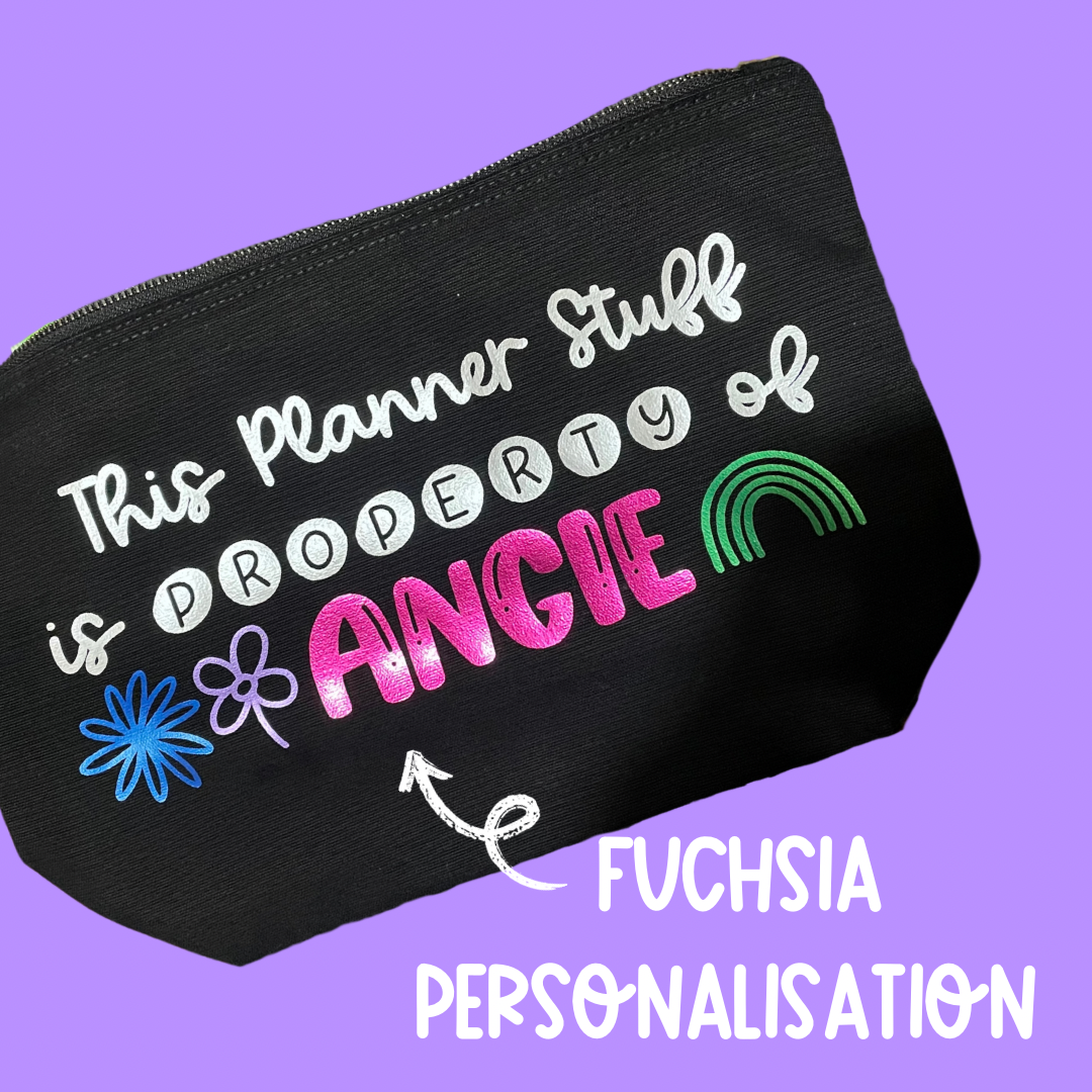 Personalised Large Zipped Planner Pouch