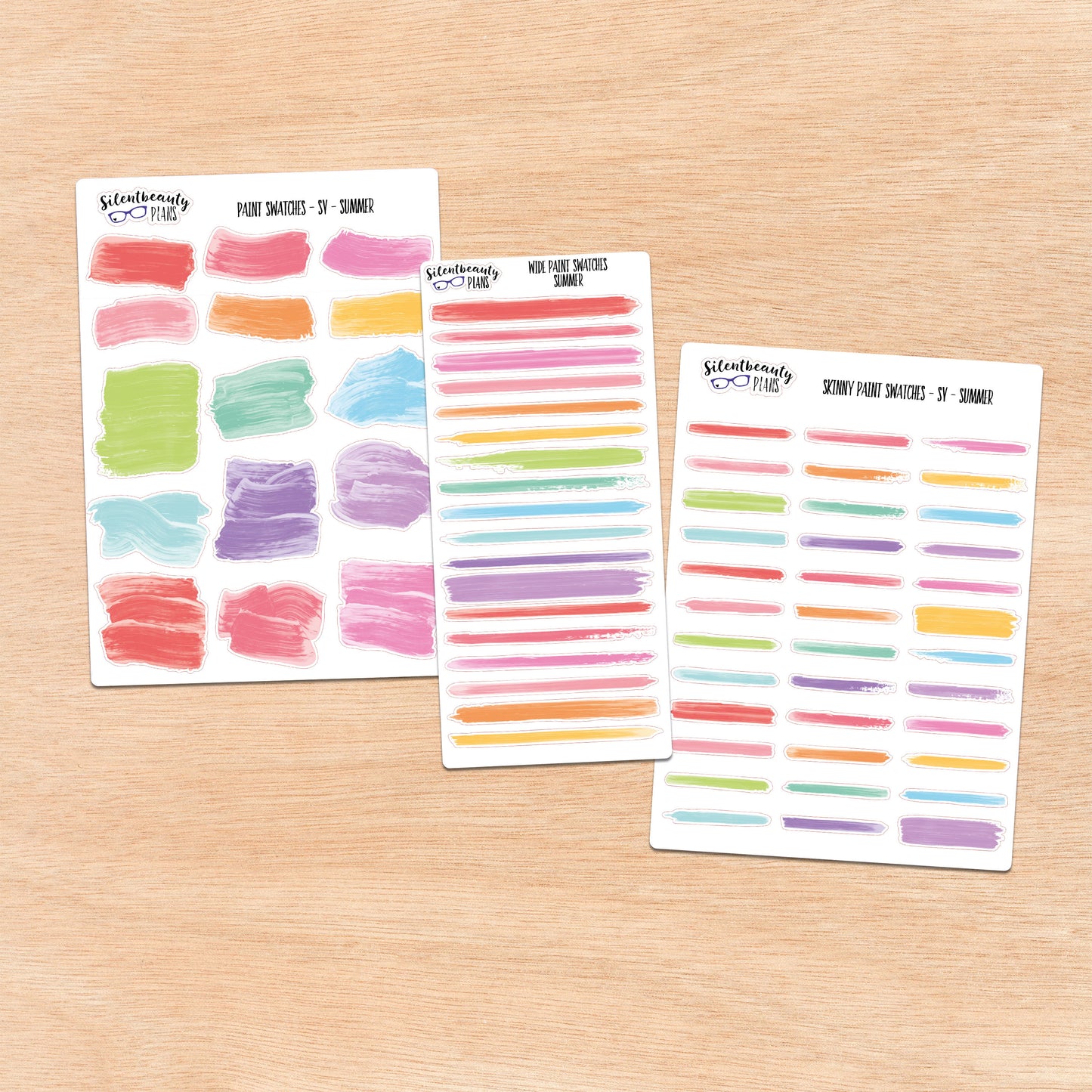 Summer Palette Paint Swatch Journaling Stickers | 3 Sheet Options