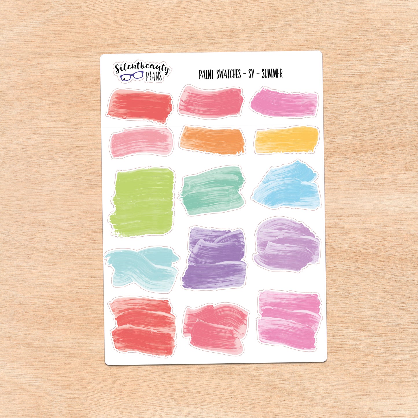 Summer Palette Paint Swatch Journaling Stickers | 3 Sheet Options