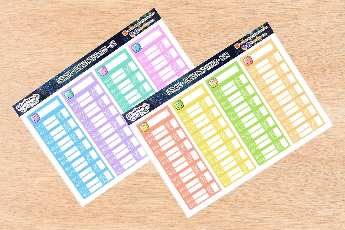 Four Weeks of Tracking Stickers for SW - Two Options - Planner Stickers - Filofax, Kikki-K, Erin Condren, Happy Planner, UK