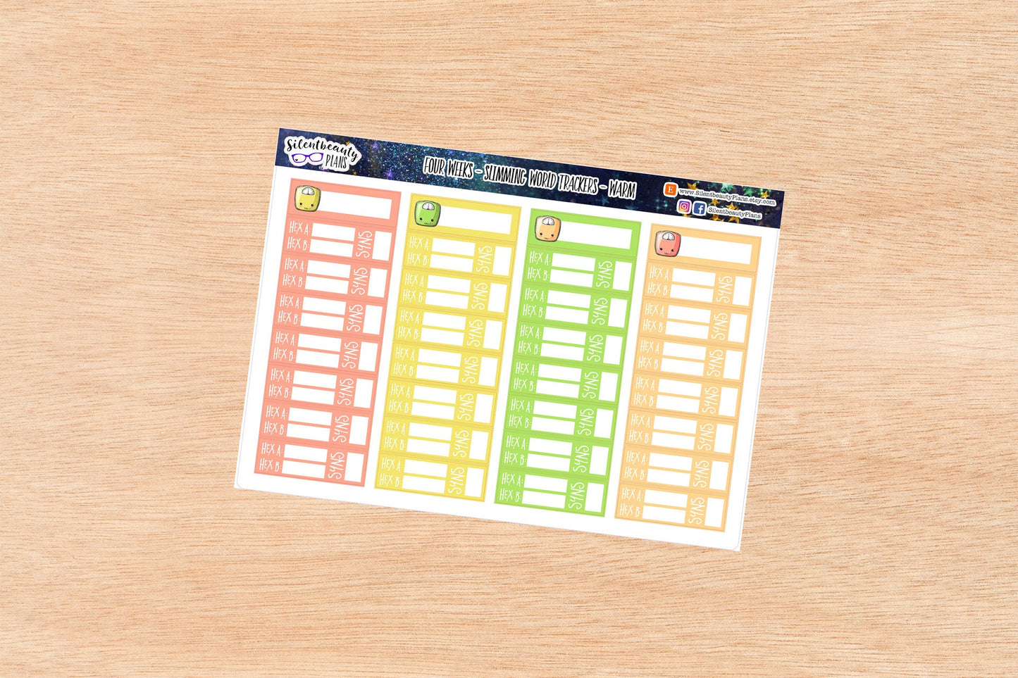 Four Weeks of Tracking Stickers for SW - Two Options - Planner Stickers - Filofax, Kikki-K, Erin Condren, Happy Planner, UK