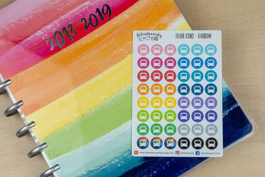 Colourful Bus Icon Stickers - Erin Condren, Happy Planner, Vertical, Planner Stickers, UK