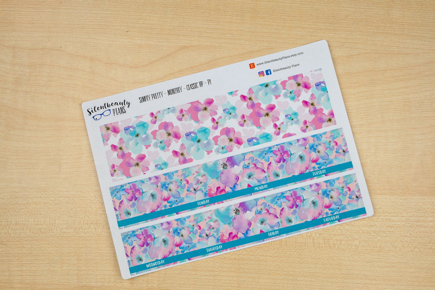 Simply Pretty Sticker Monthly Kit - Pick your Month & Start - Classic Happy Planner, Vertical, Planner Stickers, UK