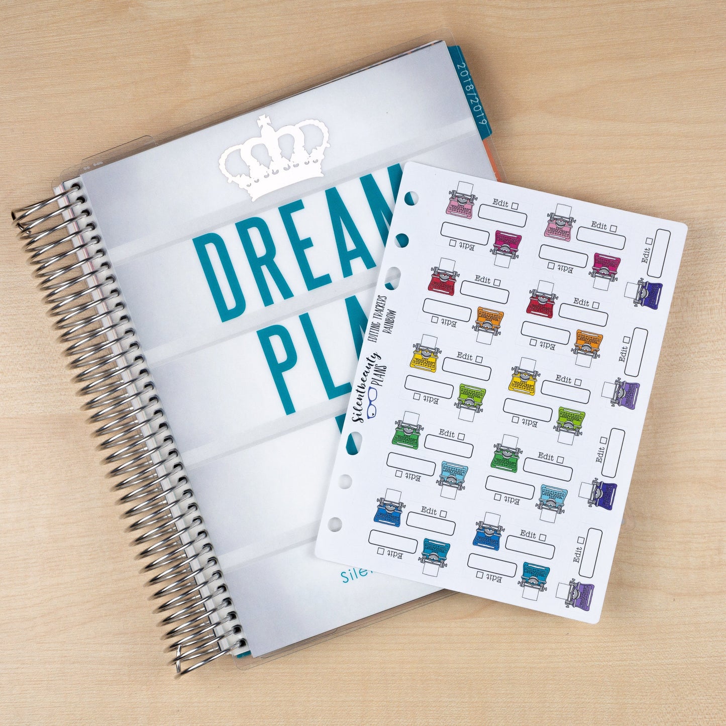 Editing Tracker Stickers, Typewriter, Word Count Stickers, Planner Stickers, Filofax, Kikki-K, Erin Condren, Happy Planner, UK